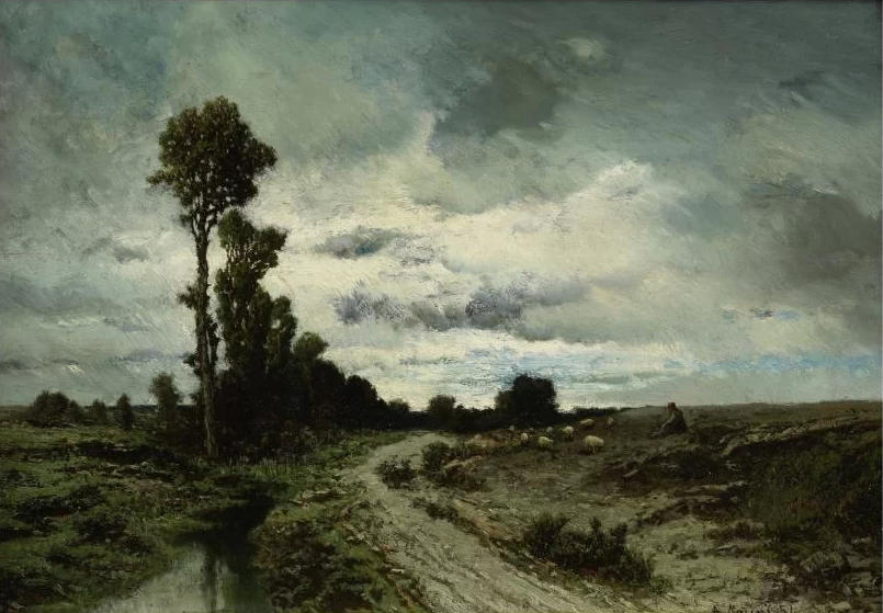 Paesaggio rurale, chiaro di luna